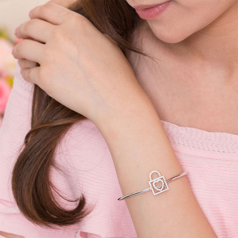 The Devotion Set - heart lock bangle alternate view