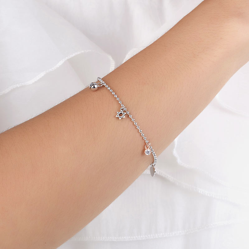 Solid 925 Sterling Silver Bracelet Fashion Bridesmaid Wedding Gift - View 2 | SelinJewels
