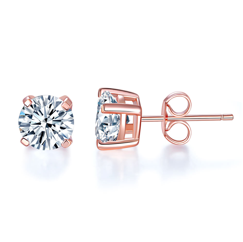 Rose gold round earrings XFE8151