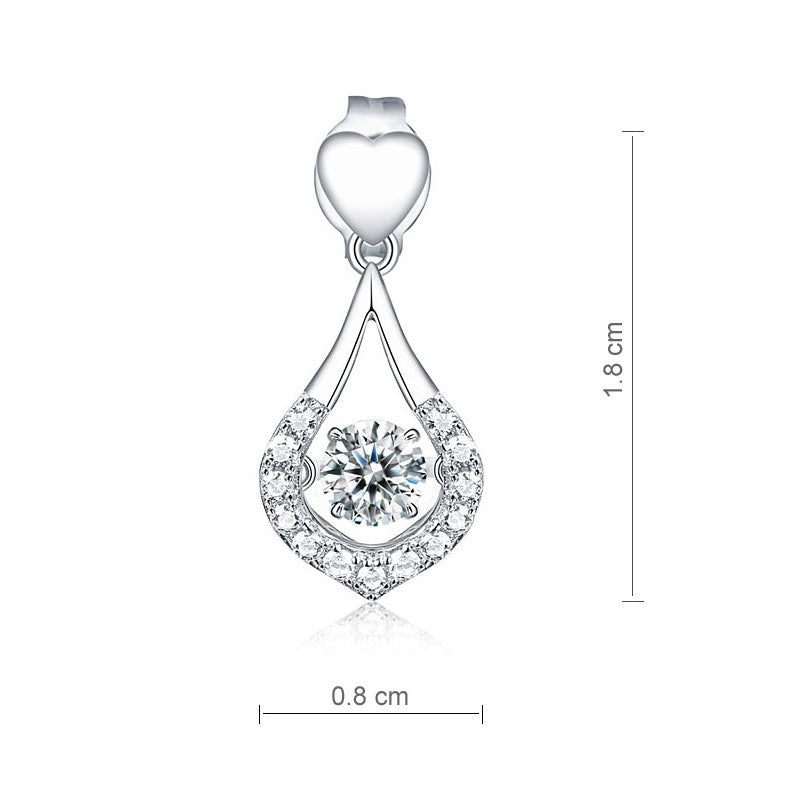 Dancing Stone Earrings Heart Tear Drop 925 Sterling Silver - View 7 | SelinJewels