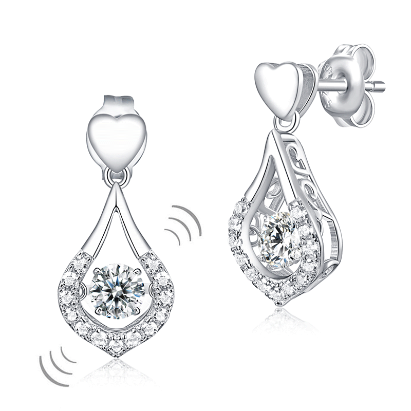 The Amora Set - dancing heart earrings motion view