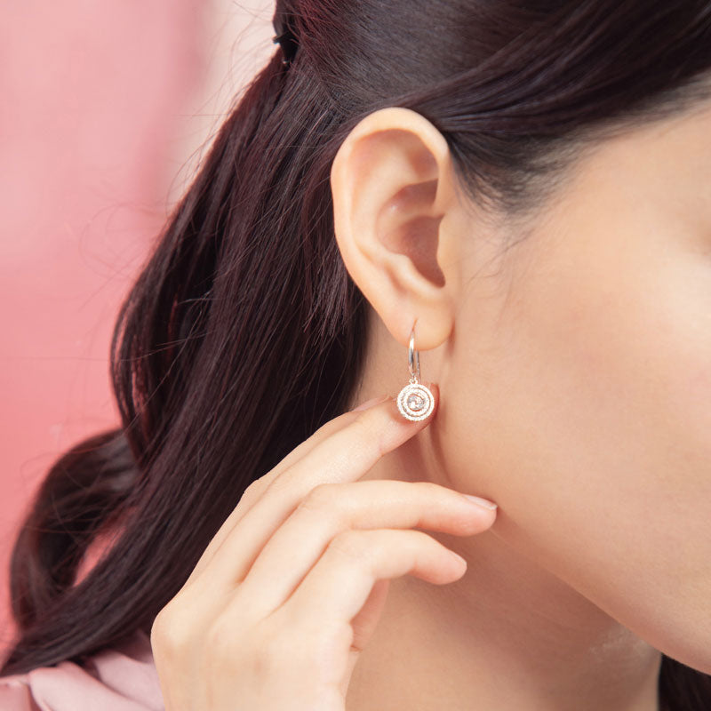 The Celeste Set - halo earrings wear view