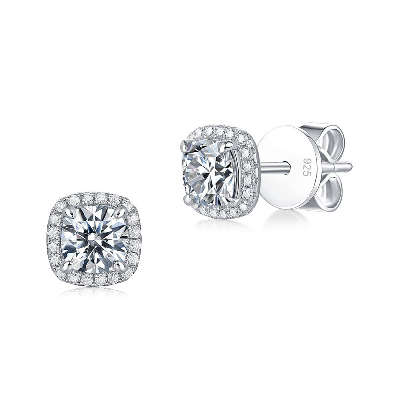 Cushion moissanite earrings MFE8204