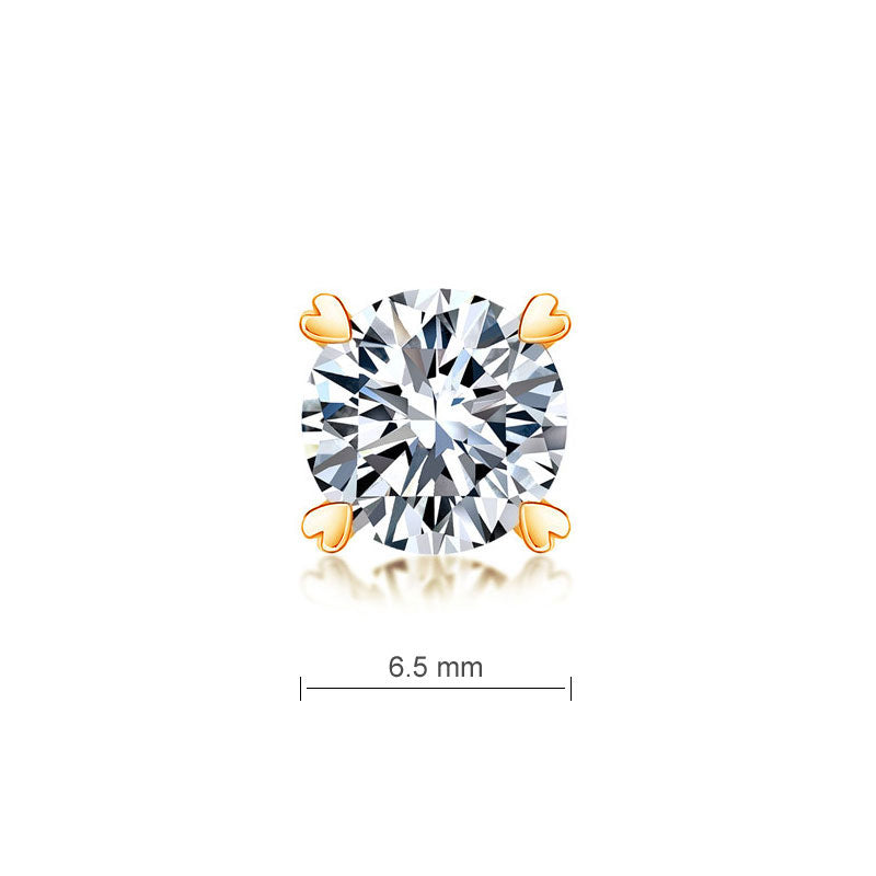 1ct Moissanite Heart Prong Rose Gold Earrings - Sparkle View | SelinJewels