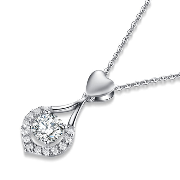 Heart Tear Drop Pendant Necklace - View 3 | SelinJewels