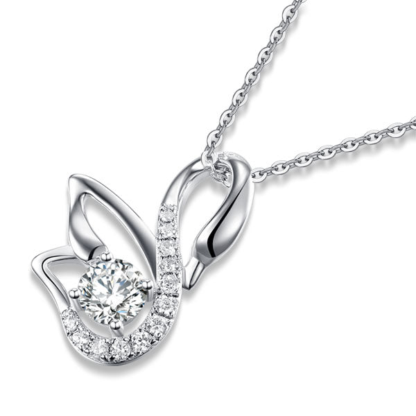 The Odette Set - swan necklace detail view