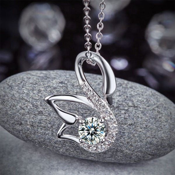 The Odette Set - swan necklace second angle
