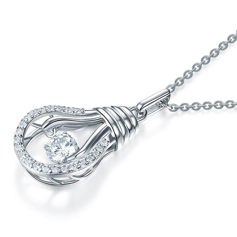 Dancing Stone Bulb Pendant Necklace - View 2 | SelinJewels