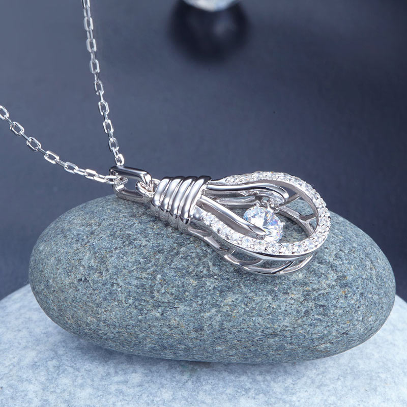 Dancing Stone Bulb Pendant Necklace - View 5 | SelinJewels