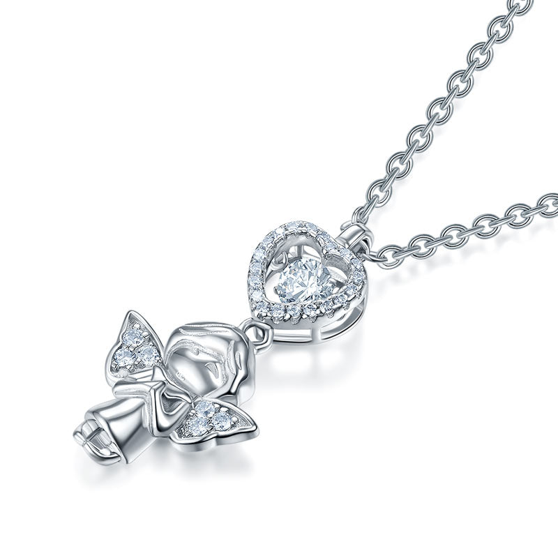 Angel Heart Dancing Stone Kids Pendant - View 2 | SelinJewels