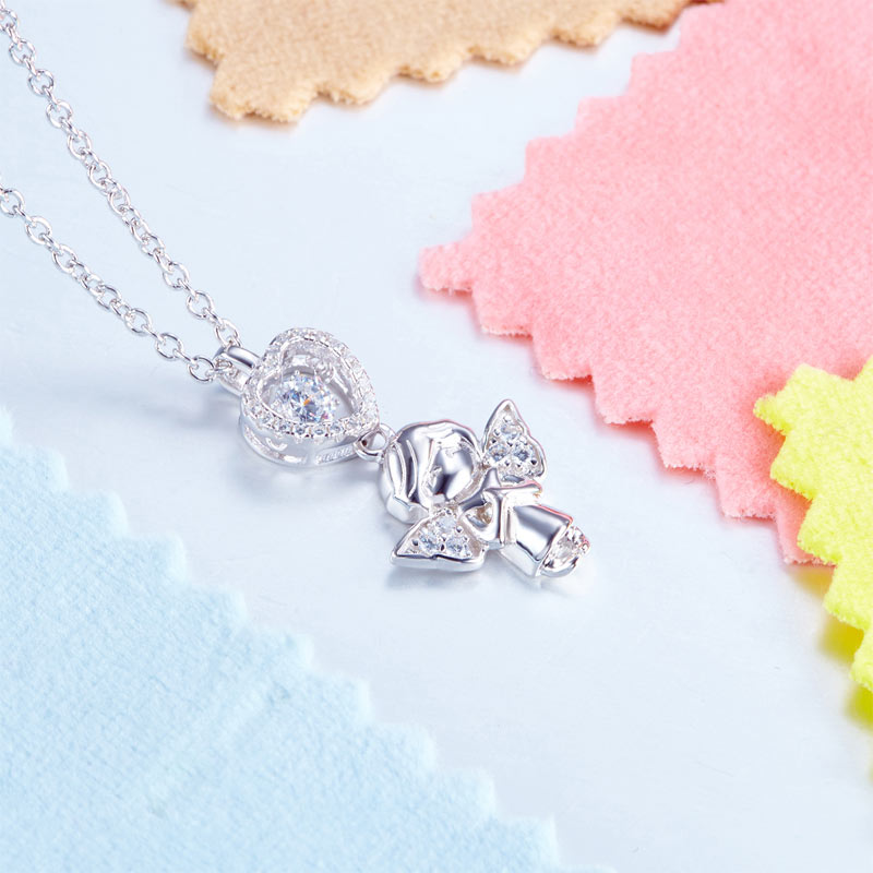 Angel Heart Dancing Stone Kids Pendant - View 4 | SelinJewels