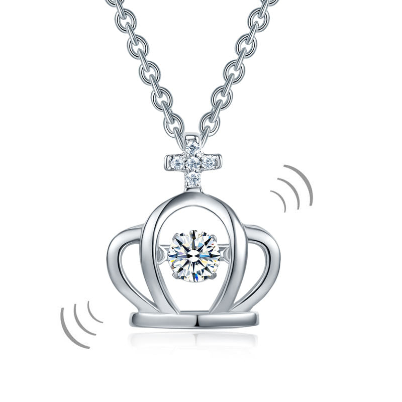 Crown Dancing Stone Kids Pendant Necklace - View 6 | SelinJewels