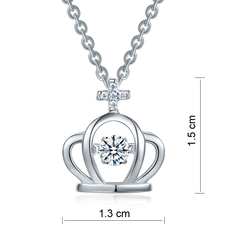 Crown Dancing Stone Kids Pendant Necklace - View 2 | SelinJewels