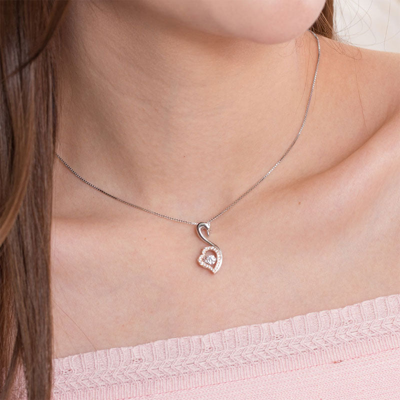Swan Dancing Stone Pendant Necklace - View 2 | SelinJewels