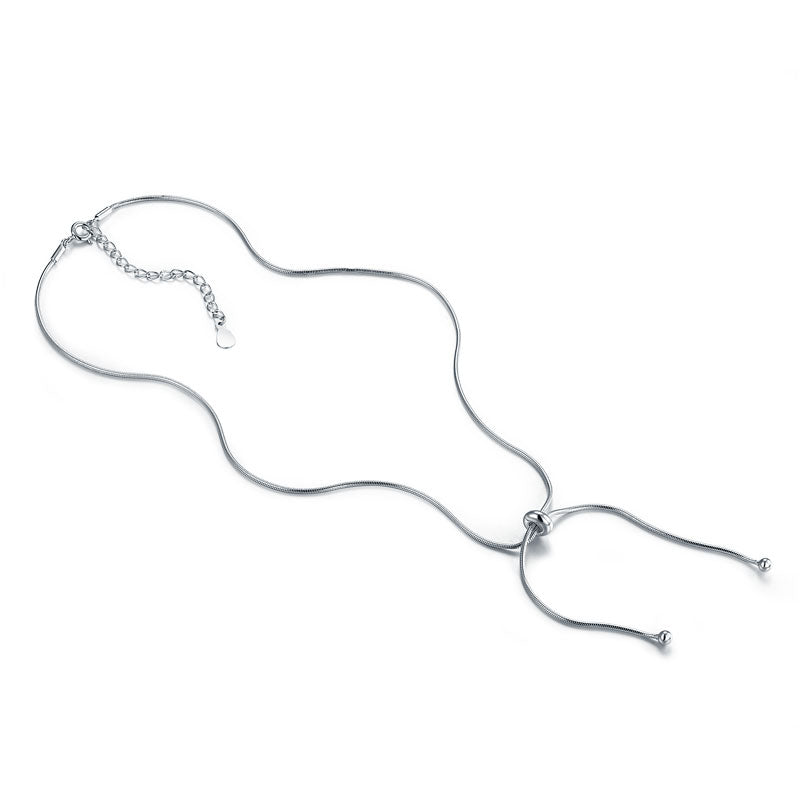 Adjustable Solid 925 Sterling Silver Necklace - View 2 | SelinJewels