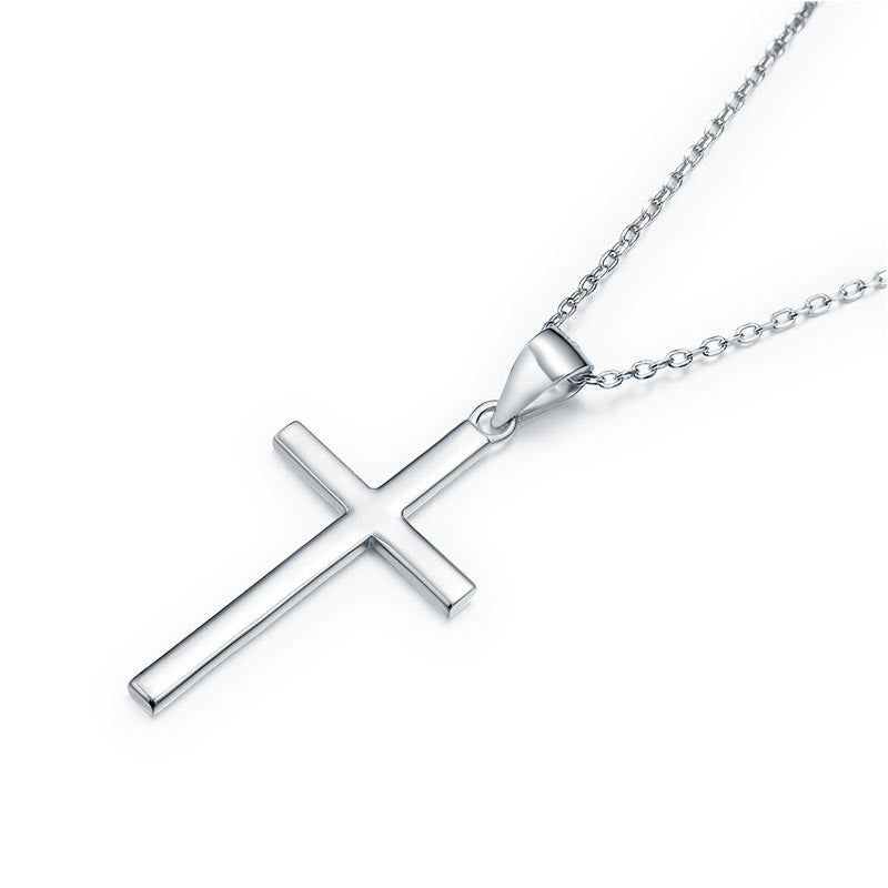 Cross Pendant Necklace Solid - View 2 | SelinJewels