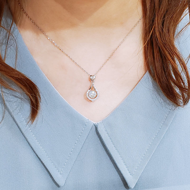 Moissanite Diamond Tear Drop Necklace - View 5 | SelinJewels
