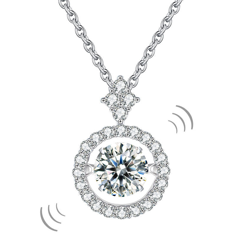 Moissanite Diamond Dancing Stone Necklace - View 9 | SelinJewels