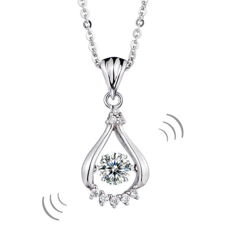 Dancing Stone Moissanite Diamond Necklace - View 5 | SelinJewels