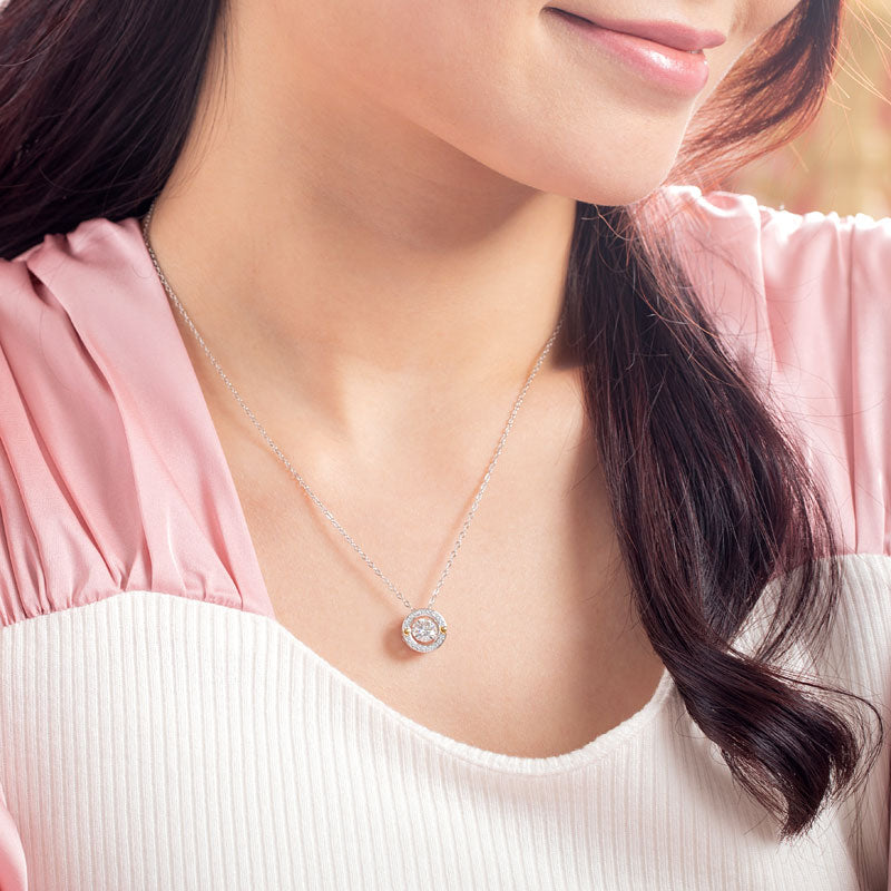 0.4 Carat Moissanite Diamond Dancing Stone Necklace - View 2 | SelinJewels