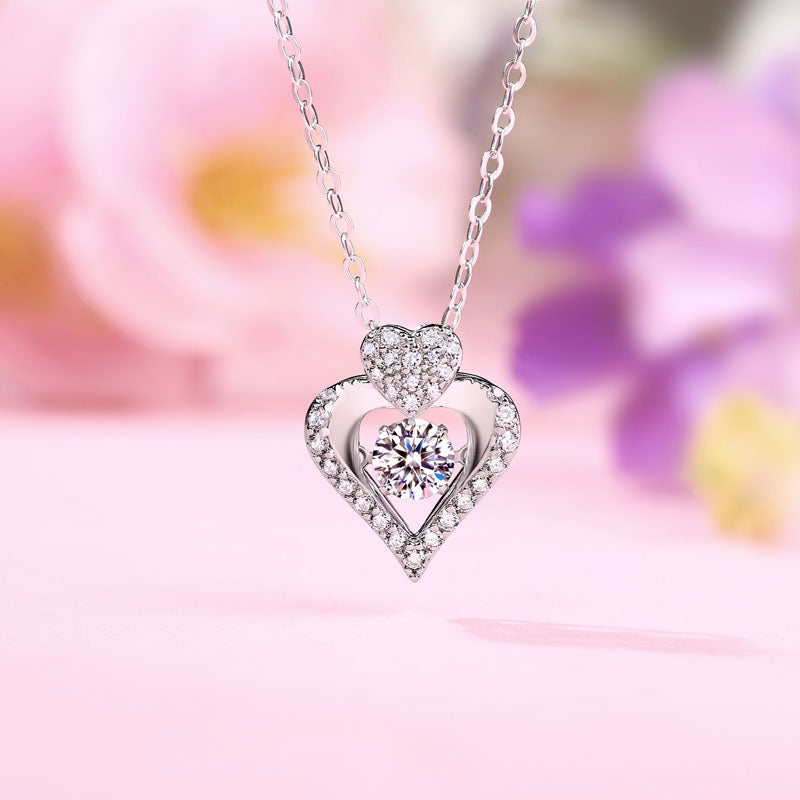 The Amorette Set - heart moissanite necklace alternate view