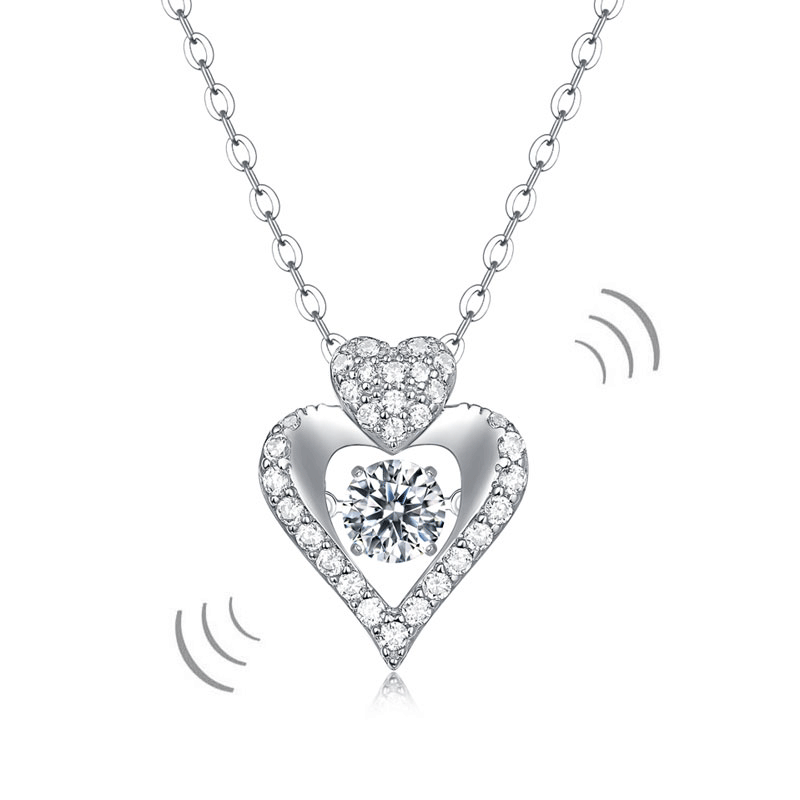 Heart moissanite necklace MFN8146