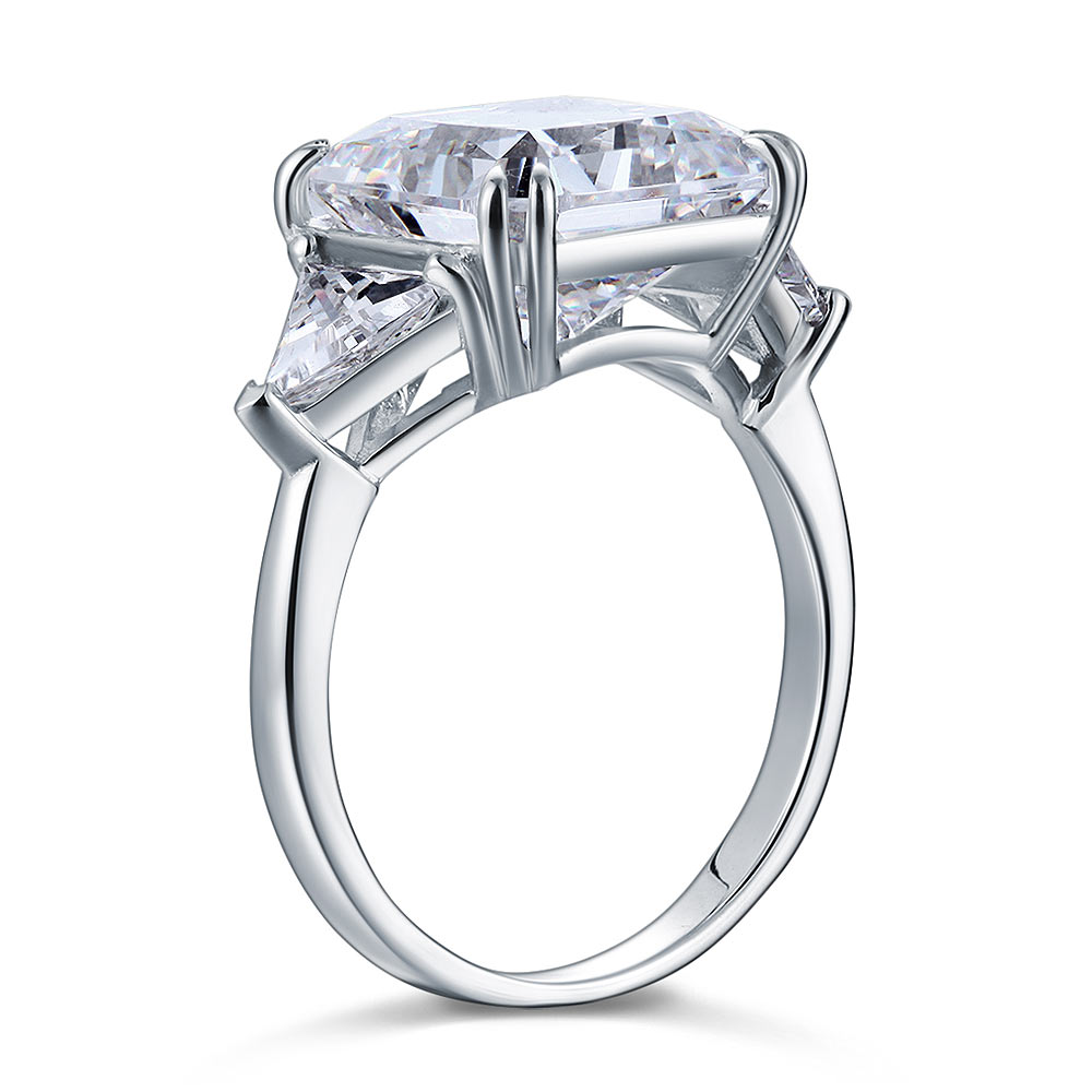 Three-Stone Luxury Ring 8 Carat Simulated Diamond - View 3 | SelinJewels
