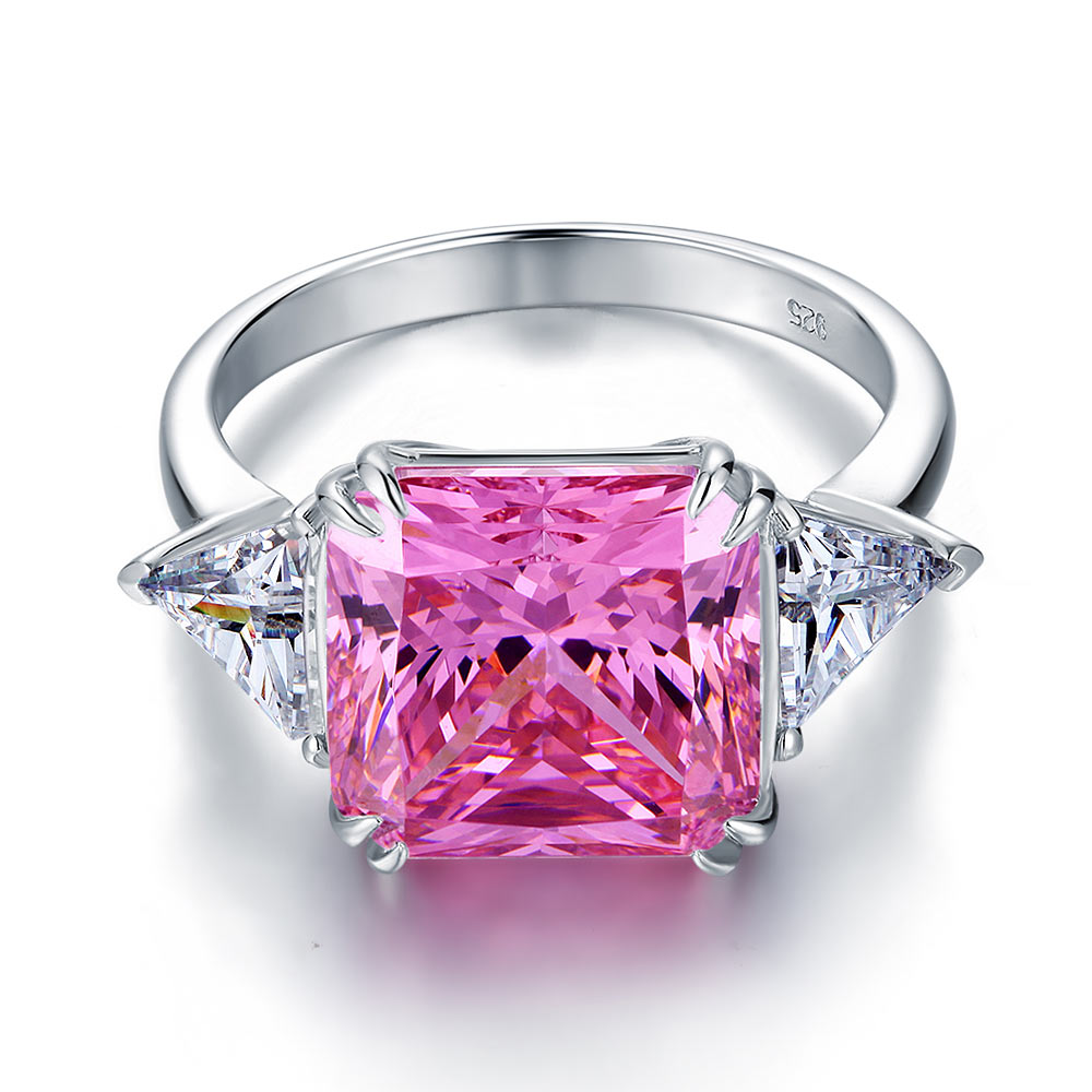 Three-Stone Luxury Ring 8 Carat Fancy Pink Diamond - View 2 | SelinJewels