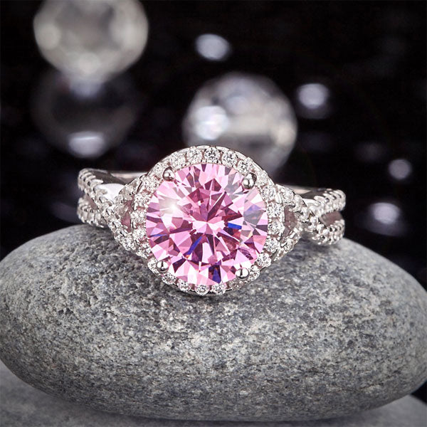 3 Carat Fancy Pink Diamond Luxury Wedding Ring - View 7 | SelinJewels