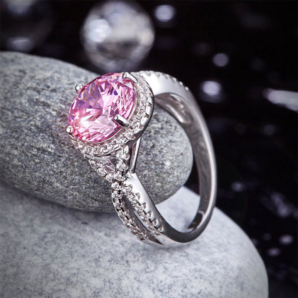 3 Carat Fancy Pink Diamond Luxury Wedding Ring - View 8 | SelinJewels