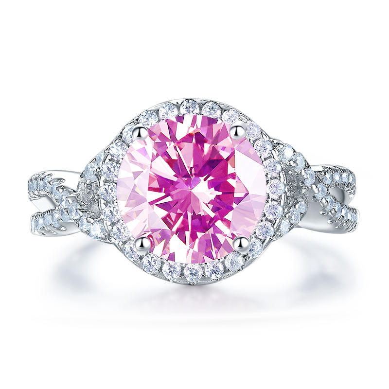 3 Carat Fancy Pink Diamond Luxury Wedding Ring - View 3 | SelinJewels