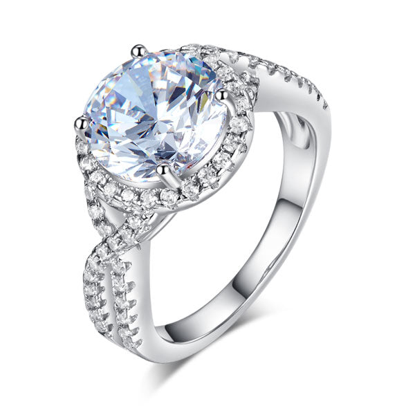 3 Carat Simulated Diamond 925 Sterling Silver Luxury Wedding Engagement Ring | SelinJewels