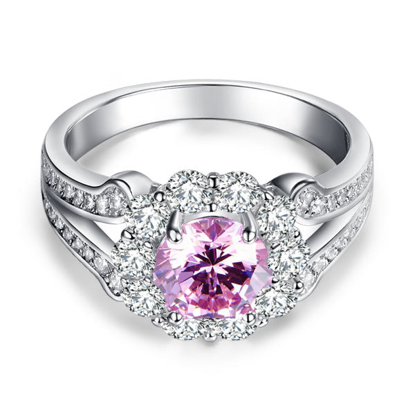 Art Deco Vintage Ring Fancy Pink Diamond - View 3 | SelinJewels