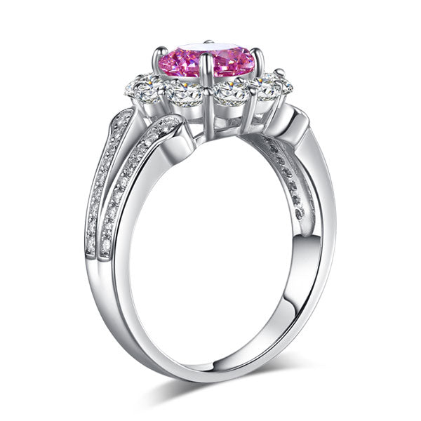 Art Deco Vintage Ring Fancy Pink Diamond - View 4 | SelinJewels