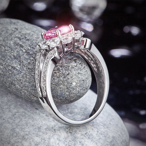 Art Deco Vintage Ring Fancy Pink Diamond - View 8 | SelinJewels