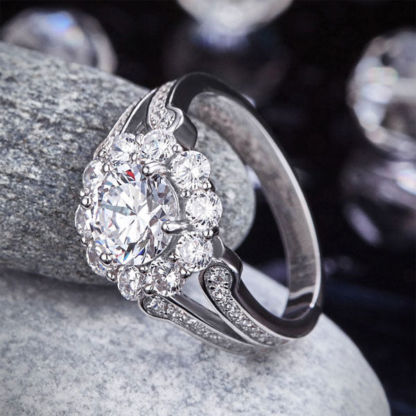Art Deco Vintage Ring Simulated Diamond - View 7 | SelinJewels