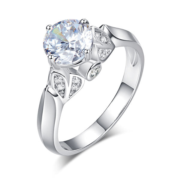 925 Sterling Silver Wedding Promise Ring 1.25 Ct - View 2 | SelinJewels