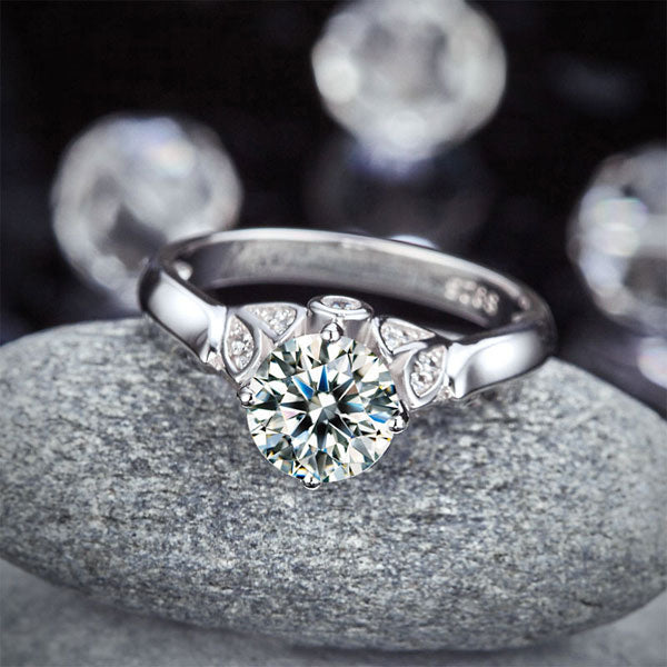 925 Sterling Silver Wedding Promise Anniversary Ring 1.25 Ct Simulated Diamond Jewelry