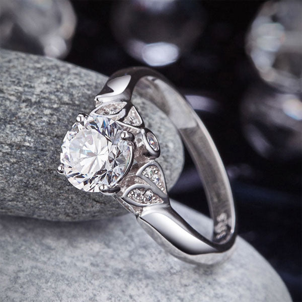925 Sterling Silver Wedding Promise Anniversary Ring 1.25 Ct Simulated Diamond Jewelry