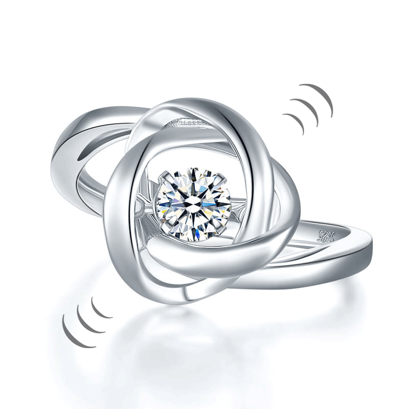 Dancing Stone Woven Solid 925 Sterling Silver Ring New Style | SelinJewels