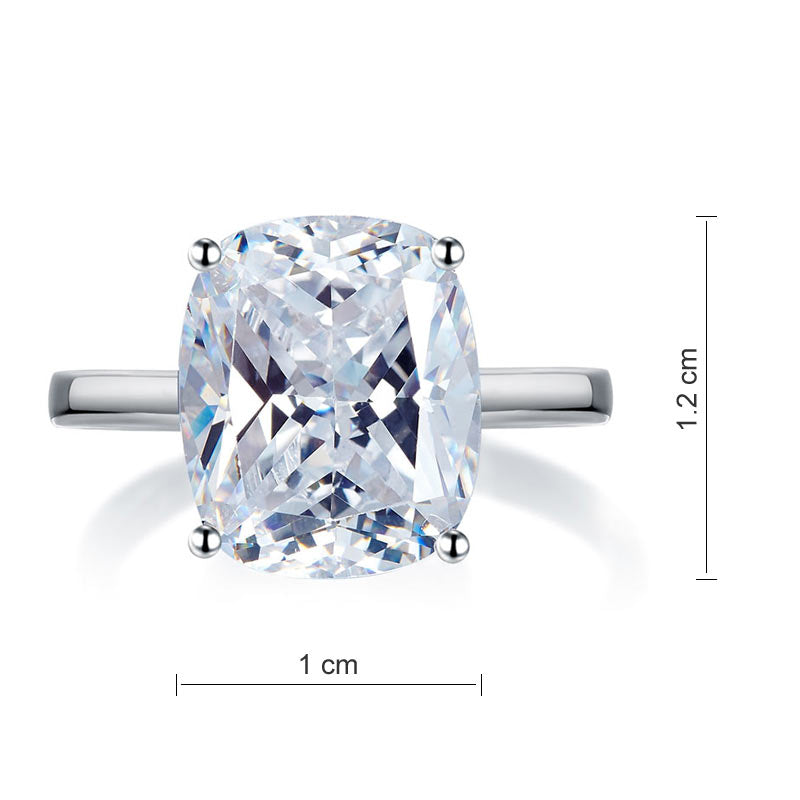 Solid 925 Sterling Silver 6 Carat Wedding Anniversary Solitaire Ring Luxury Jewelry