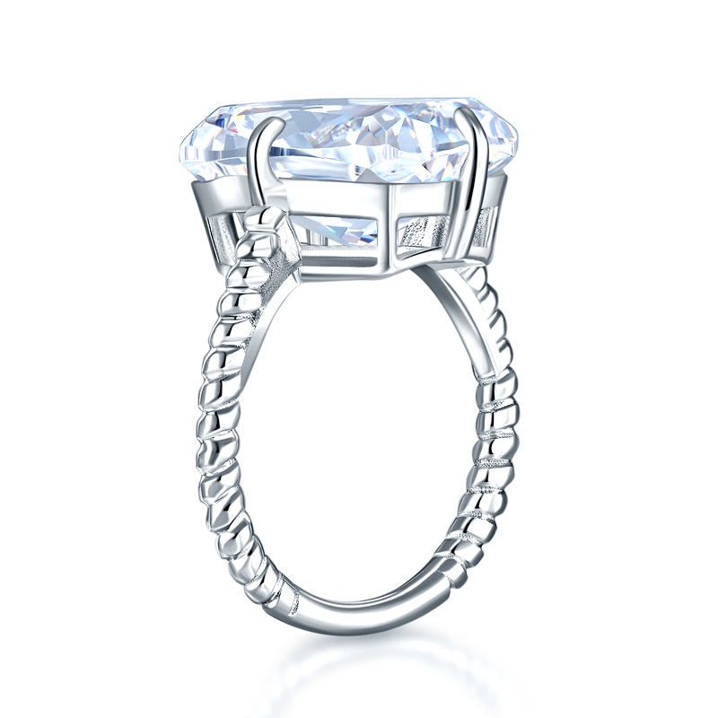 Solid 925 Sterling Silver Luxury Solitaire Ring 8.5 Carat - View 3 | SelinJewels