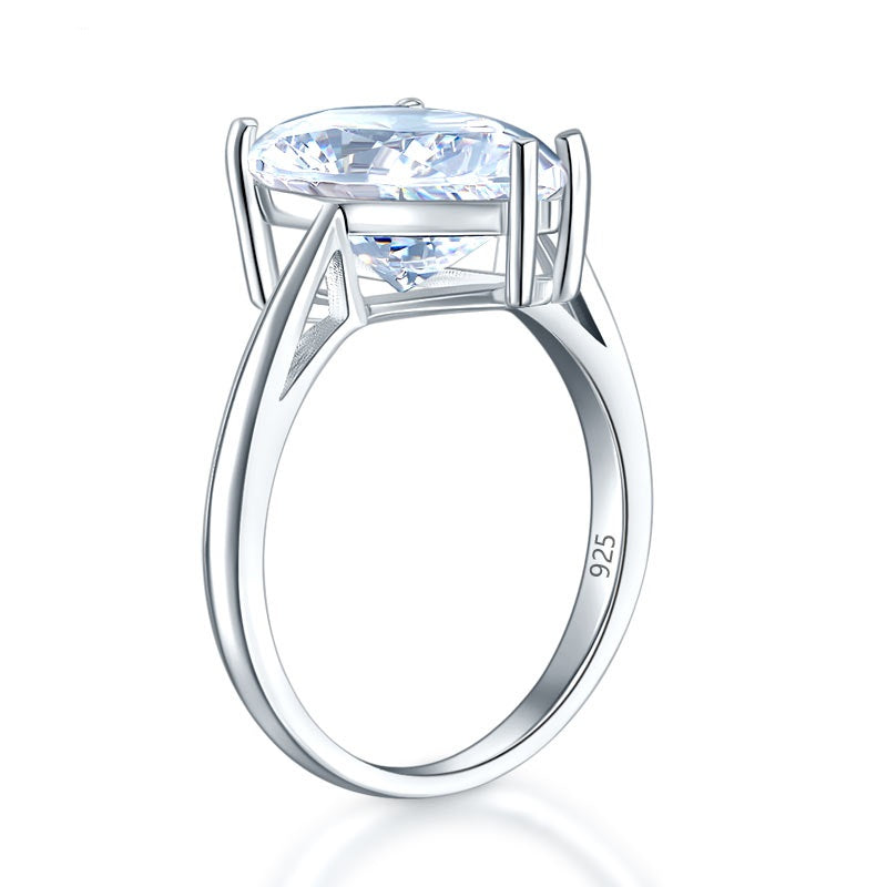 Solid 925 Sterling Silver Luxury Pear Solitaire Ring - View 3 | SelinJewels