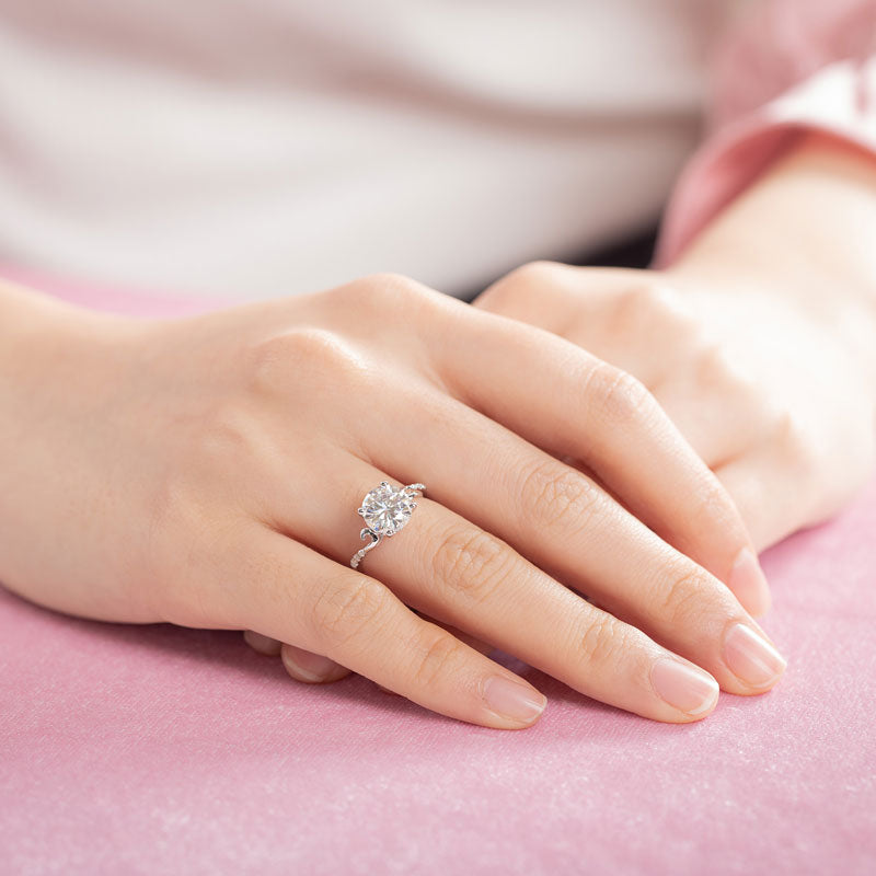 2 Carat Moissanite Diamond Wedding Engagement Ring - View 2 | SelinJewels