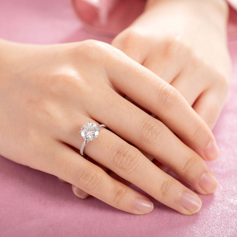 3 Carat Moissanite Diamond Luxury Ring Engagement 925 Sterling Silver