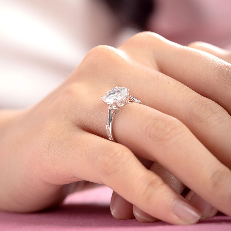 3 Carat Moissanite Diamond Luxury Engagement Ring - View 2 | SelinJewels