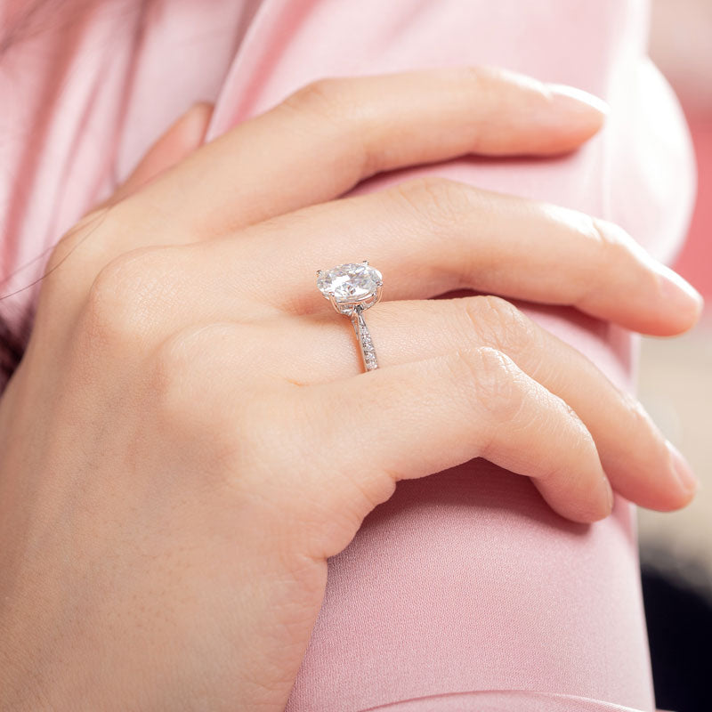 3 Carat Moissanite Diamond Luxury Ring Engagement 925 Sterling Silver