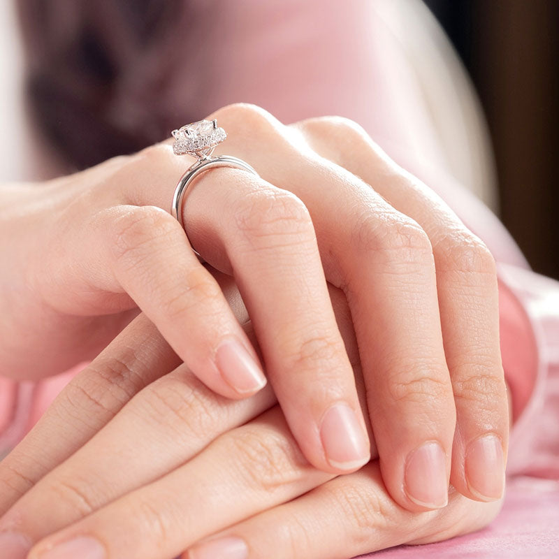 1.5 Carat Moissanite Diamond Halo Ring - View 2 | SelinJewels