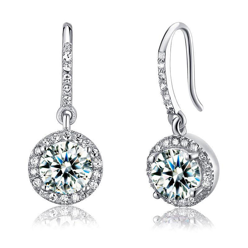 1.5 Carat Simulated Diamond 925 Sterling Silver Dangle Earrings | SelinJewels