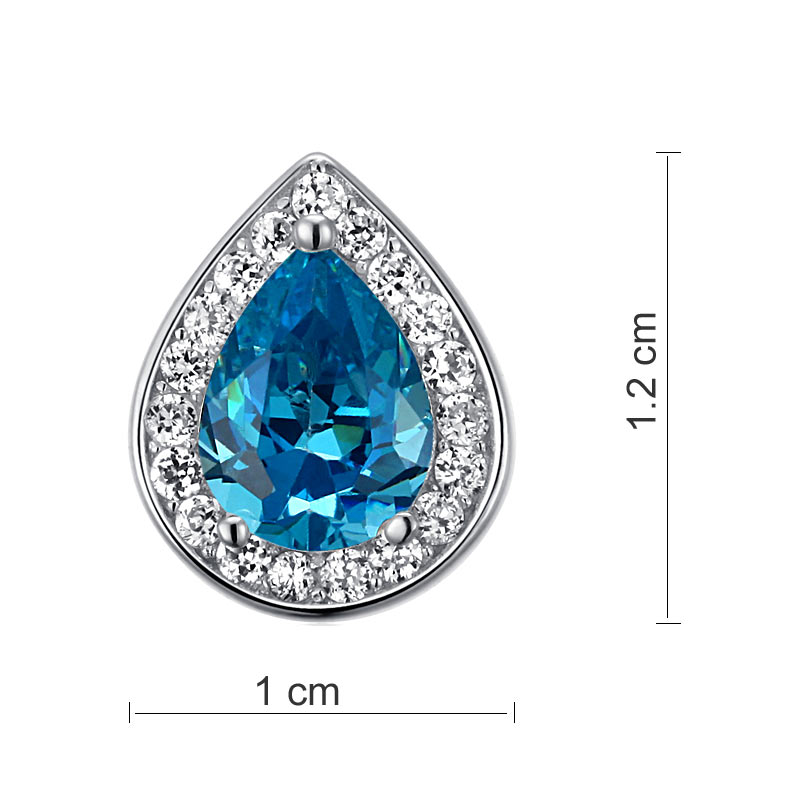 The Azure Set - blue pear earrings detail view